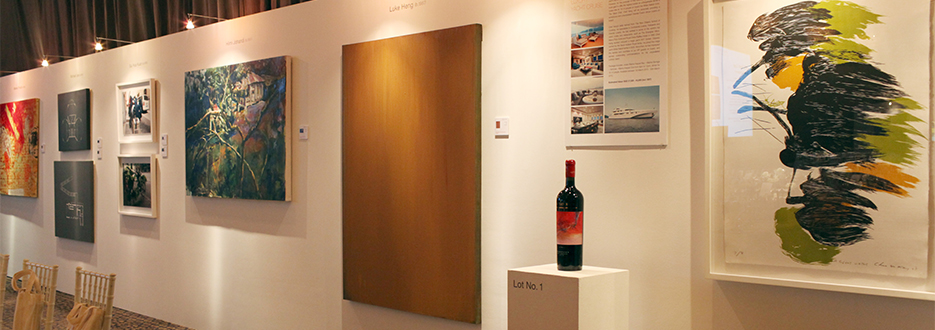 Donated artworks and auction items at Benefit Gala DInner, 2014