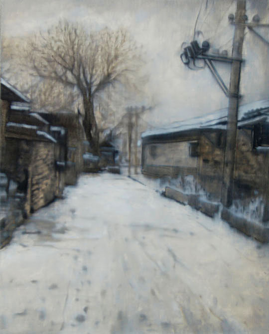Snowy Hutong, 2006, 160x130cm, Oil on Canvas