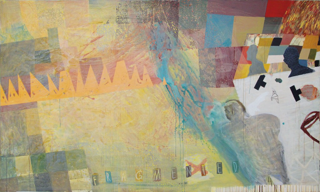 Fragmented, 2014, 150 x 248.5 cm, Mixed media on canvas