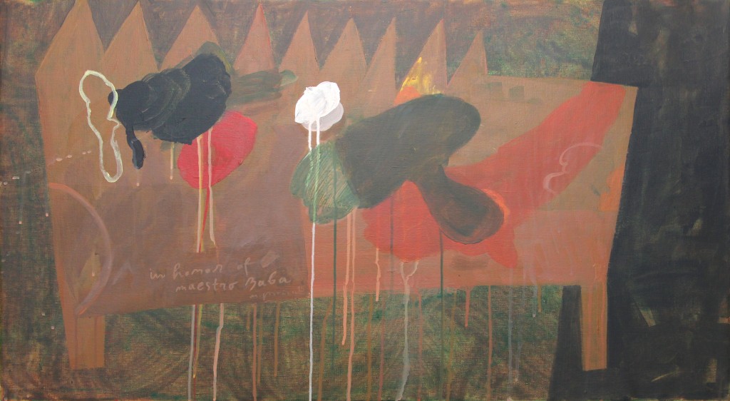 In Honor of Maestro Baba, 2015, 55 x 103 cm, Acrylic on linen
