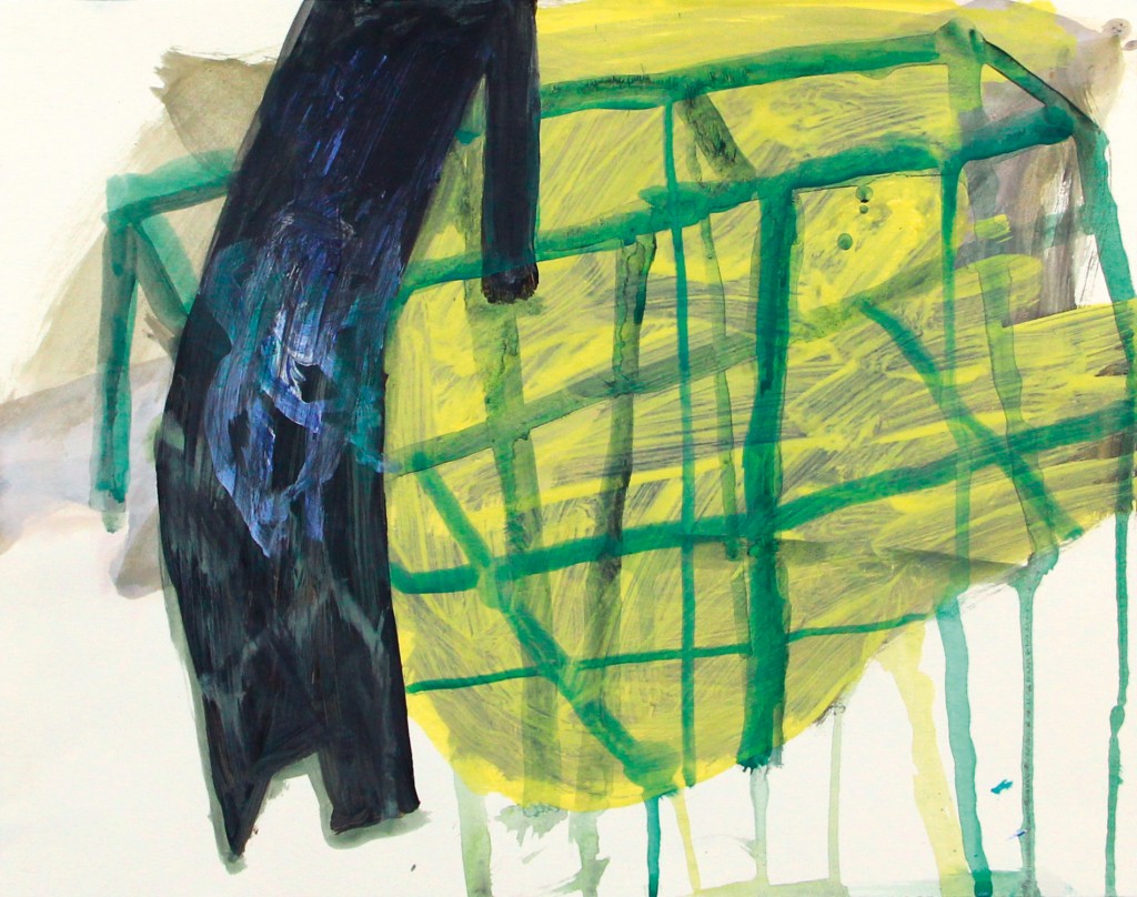Table, 2014, 28 x 35 cm, 51.5 x 59 cm (framed), Mixed media on paper