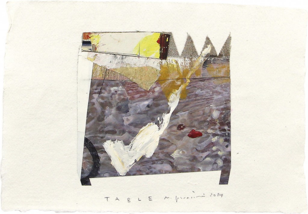 Table, 2014, 21 x 30 cm, 44.5 x 53.5 cm (framed), Mixed media on paper