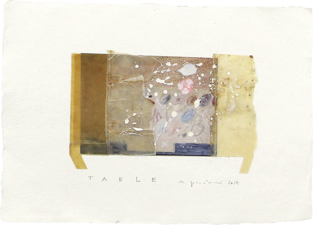 Table, 2014, 21 x 30 cm, 44.5 x 53.5 cm (framed), Mixed media on paper