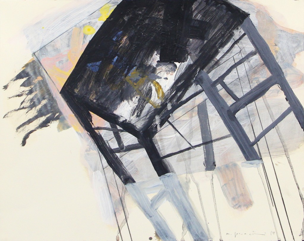 Table, 2014, 28 x 35 cm, 51.5 x 59 cm (framed), Mixed media on paper