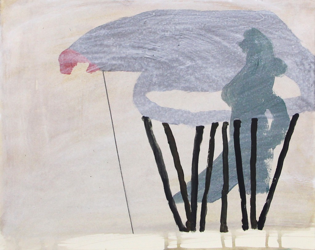 Table, 2014, 28 x 35 cm, 51.5 x 59 cm (framed), Mixed media on paper