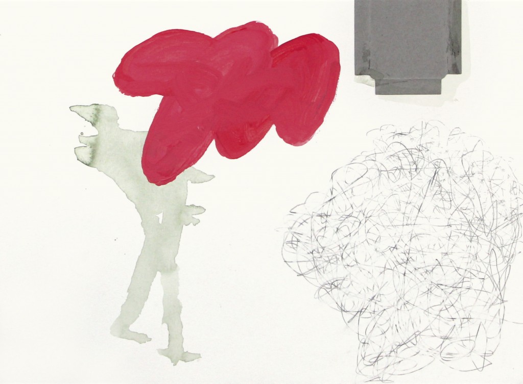 Table, 2015, 28 x 38cm, 51.5 x 61.5 cm (framed), Mixed media on paper