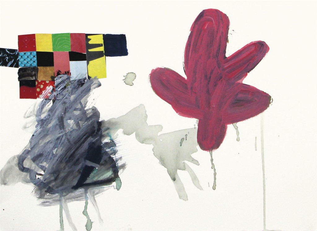 Table, 2015, 28 x 38cm, 51.5 x 61.5 cm (framed), Mixed media on paper