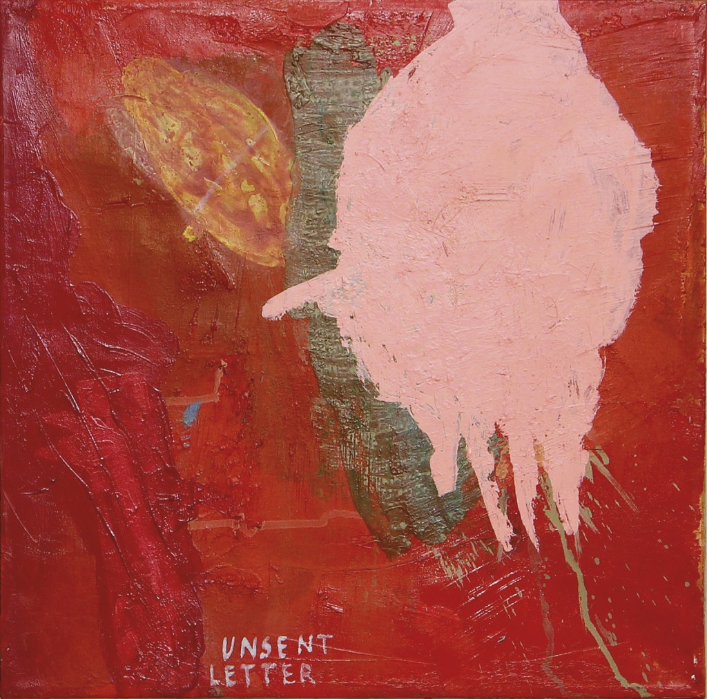 Unsent Letter, 2014, 40 x 40 cm, Mixed media on canvas