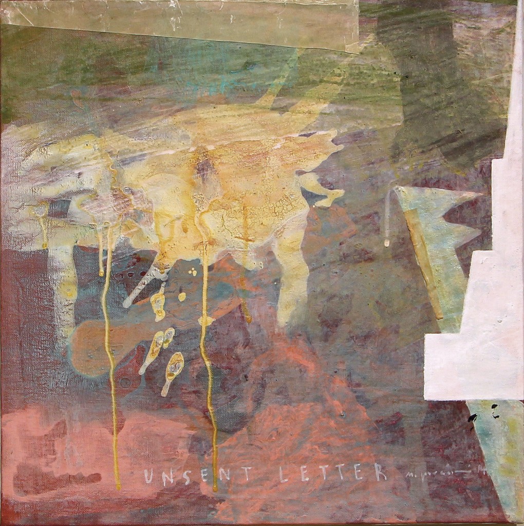 Unsent Letter, 2014, 40 x 40 cm, Mixed media on canvas