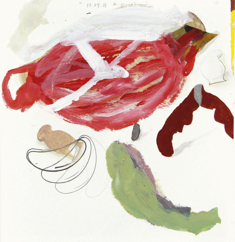 Unsent Letters, 2013, 22 x 23 cm, 43 x 43 cm (framed), Mixed media on paper