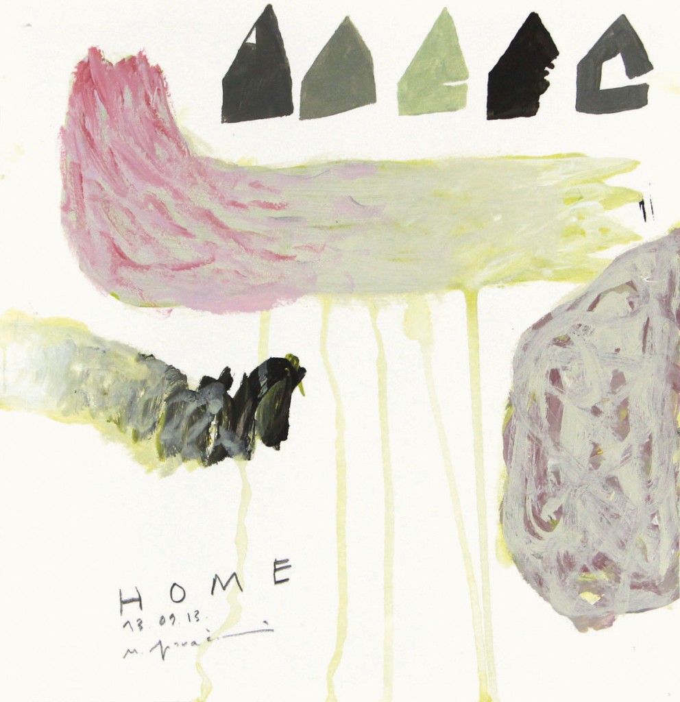 Unsent Letters, 2013, 22 x 23 cm, 43 x 43 cm (framed), Mixed media on paper