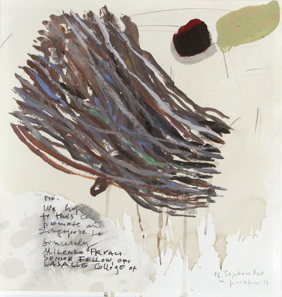 Unsent Letters, 2013, 22 x 23 cm, 43 x 43 cm (framed), Mixed media on paper