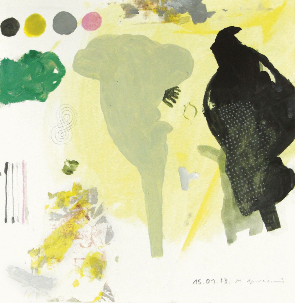 Unsent Letters, 2013, 22 x 23 cm, 43 x 43 cm (framed), Mixed media on paper