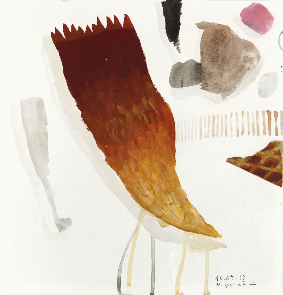 Unsent Letters, 2013, 22 x 23 cm, 43 x 43 cm (framed), Mixed media on paper