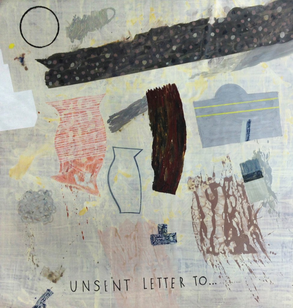 Unsent letter to…, 2014, 200 x 200 cm, Mixed media on linen