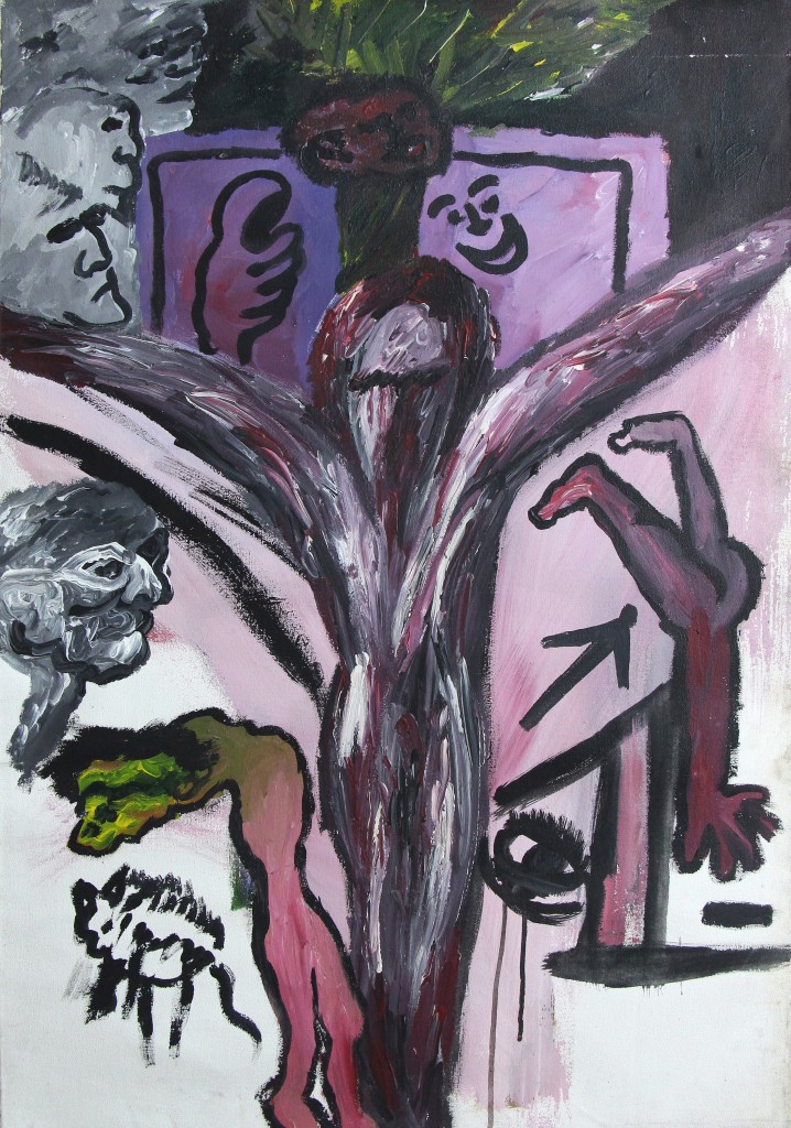 Crucifixion, 1990, 88x61cm, Acrylic on canvas