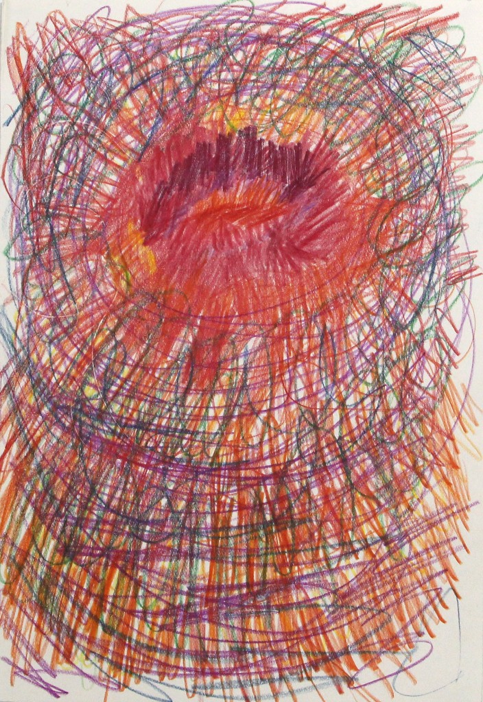 The Red Sun, 2014, 33×23 cm, Color pencil on paper