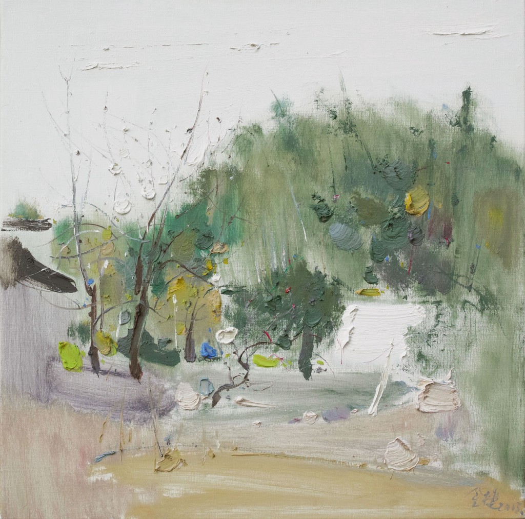Moving Willow Branches,丝绦垂绿, 2015, 60 x 60cm, Oil on Canvas