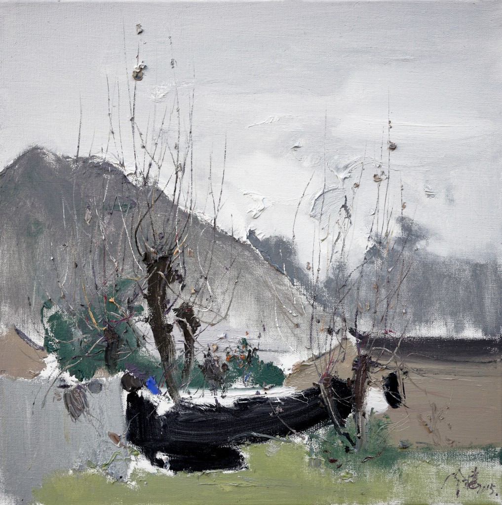 Tree Branches Beneath The Sky, 纤枝劲立, 2015, 60 x 60cm, Oil on Canvas