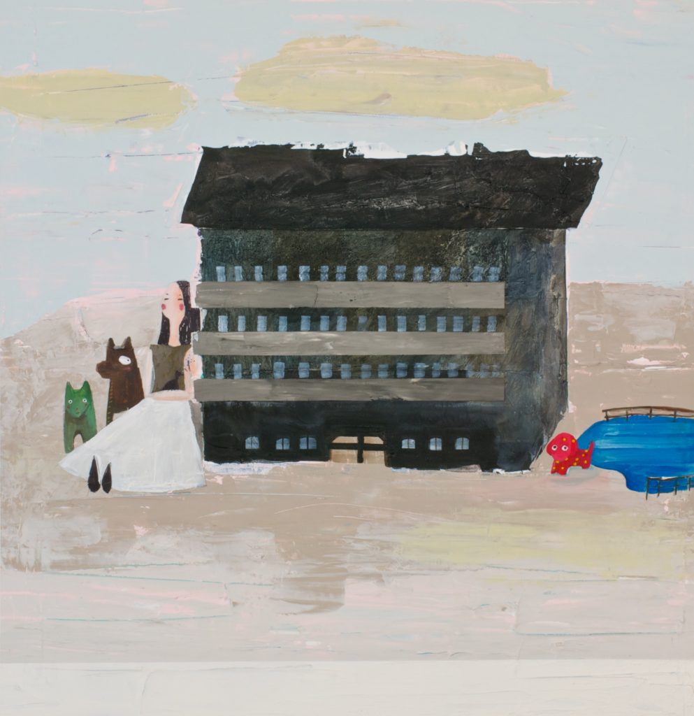 HK Artist Museum – Ho Seeman 何詩敏(二犬十一咪), 2010, 50 x 50 cm, Acrylic on Canvas